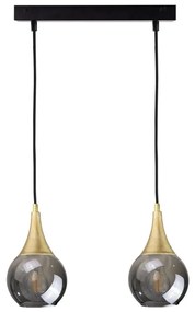 Lampadario a sospensione con filo LACRIMA SMOKY 2xE27/60W/230V