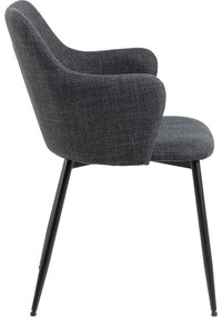 Set di sedie da pranzo color antracite in imbottito 2 pz Ilsa – Actona