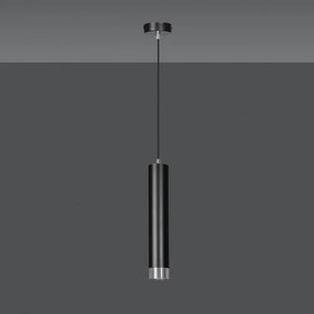 Lampada a Sospensione in Acciaio KIBO 1 GU10 Colore del corpo Nero e Cromo