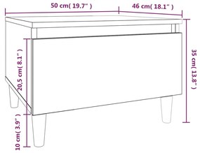 Tavolino da Salotto Rovere Fumo 50x46x35cm in Legno Multistrato