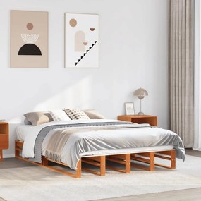 Letto senza materasso marrone cera 120x190 cm in legno di pino