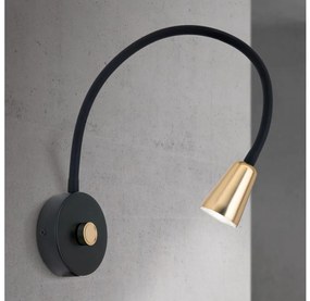 Orion - Lampada da parete flessibile dimmerabile DOTTY 1xGU10/10W/230V nera/ottone