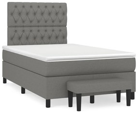 Giroletto A Molle Con Materasso Grigio Scuro 120x190cm Tessuto /