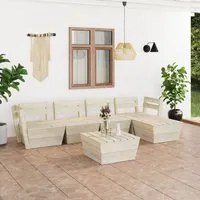 Set Divani da Giardino su Pallet 6 pz in Legno Abete Impregnato cod mxl 43473