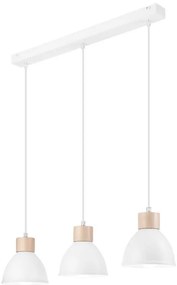 Lampadario a sospensione con filo NICO 3xE27/60W/230V bianco