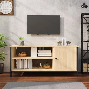 Mobile Porta Tv Rovere Sonoma 100x40x45 Cm İn Legno Multistrato /