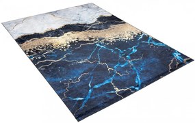 Tappeto blu di tendenza con motivo astratto Larghezza: 80 cm | Lunghezza: 150 cm