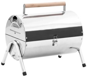 Barbecue Da Tavolo Portatile İn Acciaio Inox Con Doppia Griglia /