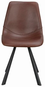 Sedia da pranzo marrone con gambe nere Alpha - Rowico