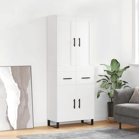 Credenza bianca 69,5x34x180 cm in legno multistrato