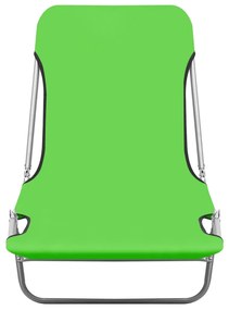 Lettini prendisole pieghevoli 2pz in acciaio e tessuto verde