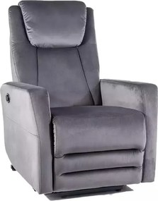 Poltrona reclinabile elettrica Adonis in velluto Bluvel 40 – colore grigio