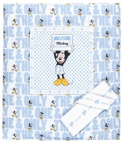 Set piumotto lenzuolino culla Disney Hello Mickey  Colore Bianco, Dimensioni e Misure Culla