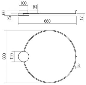 Redo 01-3103 - Applique a LED ATOM LED/20W/230V diametro 60 cm