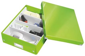 Scatola di cartone verde con coperchio 28x37x10 cm Click&amp;Store - Leitz