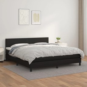 Giroletto A Molle Con Materasso Nero 160x200 Cm İn Similpelle /
