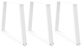 Gambe Per Tavolo Pranzo A V 3 Pz Bianco 100x(72-73,3)cm Acciaio /