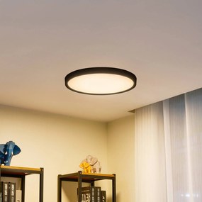 Plafoniera a LED Pravin Lindby, Nero, Soggiorno / Sala da pranzo, Plastica, Moderno, Plafoniera LED