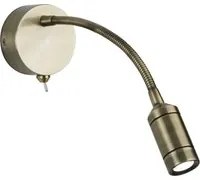 Applique Contemporanea Parete Flessibile Acciaio Ottone Led 0,75W 3000K