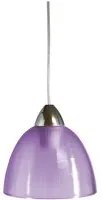 Sospensione D20 1xE27 Montatura Cromo-Trasparente Vetro Gel Viola E-Energy Carla