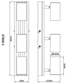 Globo 57909-3 - Faretto KAYDEN 3xGU10/25W/230V nero
