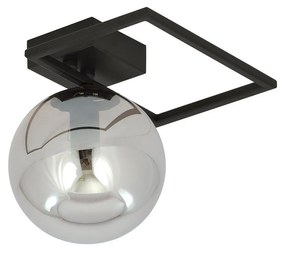 Plafoniera Moderna 1 Luce Imago 1130/1E In Acciaio Nero Vetro Fumè