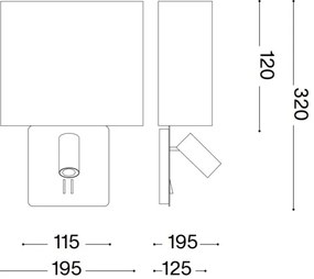 Ideal Lux - Paralume di ricambio per lampada da parete GEA bianco