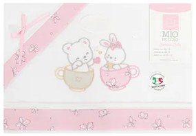 Lenzuola lettino neonato in cotone Mio piccolo Dolci emozioni Rosa
