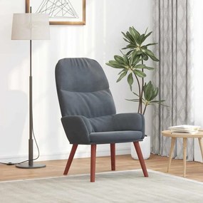 Sedia Relax Grigio Scuro İn Velluto /
