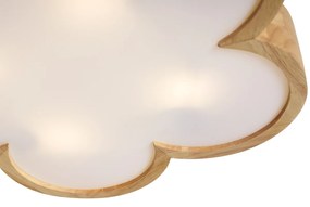 Plafoniera per bambini in legno con bianco - Lucille