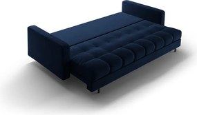 Divano blu scuro allungabile/con contenitore con rivestimento in velluto 222 cm Bali – Cosmopolitan Design