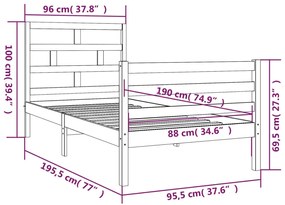 Giroletto 90x190 cm Single in Legno Massello