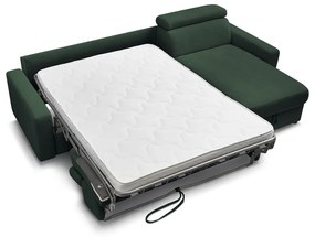 Divano angolare in verde scuro allungabile (con composizione variabile) Monaco – Bobochic Paris