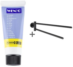 Portasciugamani autoportante in acciaio inox nero opaco Bosio - Wenko