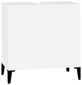 Mobile lavabo bianco 58x33x60 cm in legno multistrato