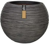 Vaso a Sfera Nature Rib 40x32 cm Antracite KOFZ270