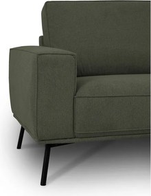 Divano angolare verde scuro (con penisola a destra/a L) con rivestimento in ciniglia Amsterdam – Scandic