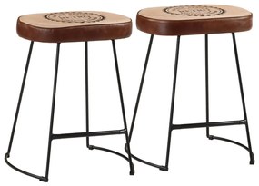 Sgabelli Da Bar 2 Pz Marrone Scuro 40x29,5x53 Cm /