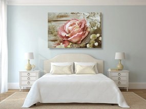 Stampa su tela – Rosa vintage rosa