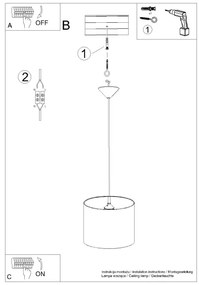 Sollux SL.1414 - Lampadario a sospensione per bambini PRINCESS 1xE27/15W/230V diametro 30 cm