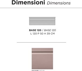 Bagno completo sospeso con base 120 con 2 lavabi da appogio - RIO Rosa Polvere