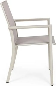 Set 4 Sedie Da Esterno In Alluminio E Textilene Con Braccioli Konnor Rastin Bizzotto