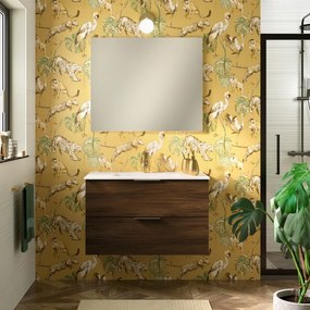 Mobile da bagno sospeso sotto lavabo L 90 x H 55 x P 45 cm noce, 2 cassetti SENSEA Jnka