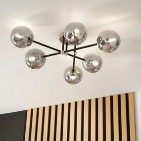 Brilagi - Lampadario a soffitto MALIVA 6xE14/15W/230V cromo satinato/fumé