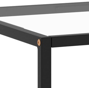 Tavolino da salotto nero con vetro temperato 120x50x35 cm