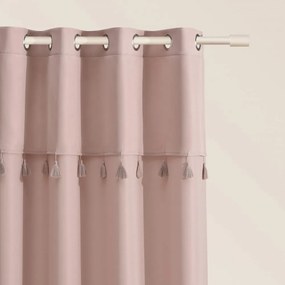 Tenda rosa chiaro ASTORIA con nappe per occhielli 140 x 280 cm