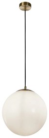 Sospensione Contemporanea Atomo 2 Acciaio Ottone Vetro 1 Luce E27 D25Cm