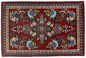 Kashan Tappeto 100 x 70 Rosso (Iran) Annodato A Mano