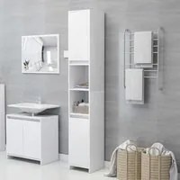 Armadio da Bagno Bianco 30x30x183,5 cm in Truciolato