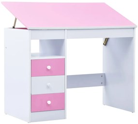 Scrivania Da Disegno Per Bambini Inclinabile Rosa E Bianca /